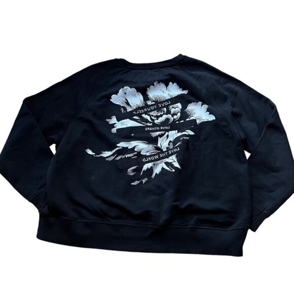 DESIGUAL Love Yourself Love Others Love the World Black Sweatshirt Sweater - Picture 3 of 8